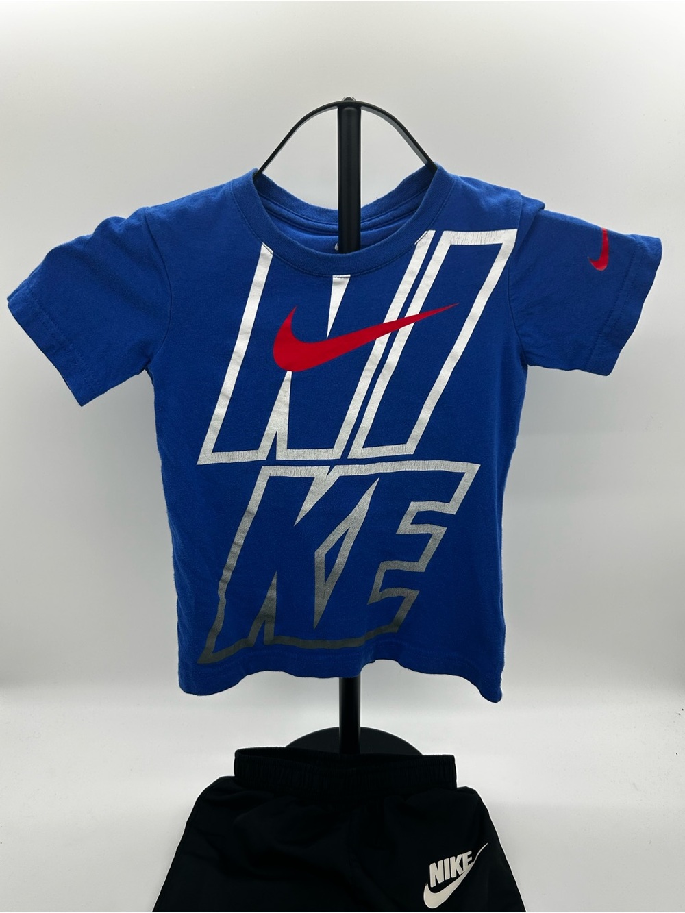 Nike Blue Short-Sleeve Tee with black Nike pants Size 4T